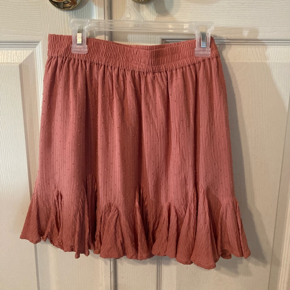 Loft pink with detail mini skirt; size S